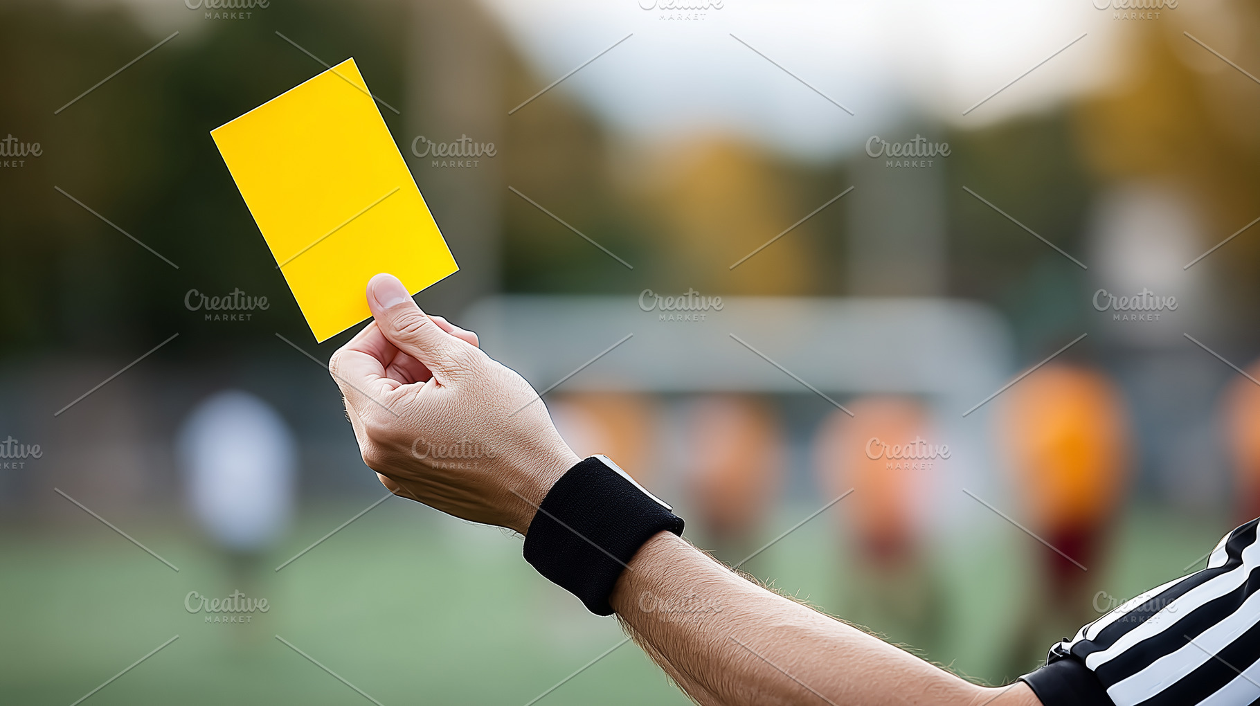 Referee in a striped shirt holding, a Sports & Recreation Photo by MistyDay