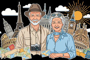 Older Couple Exploring Europe, a Holiday Photo by angellodeco