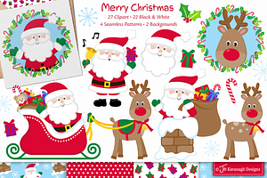 Christmas Clipart, Santa Clipart C53