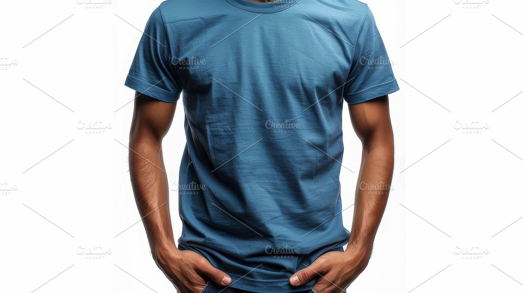 Stylish Mens T-Shirt on Mannequin Isolated on White Background, a Photo by AS photostudio