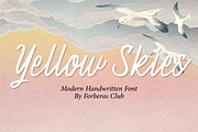 Yellow Skies, a Script Font by Forberas Club (Thumbnail 1 of 7)