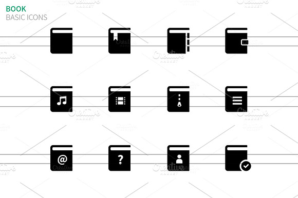 Book Icons On White