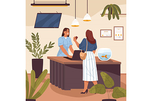 Woman at clinic or hospital, a Healthcare Illustration by Elegant Solution