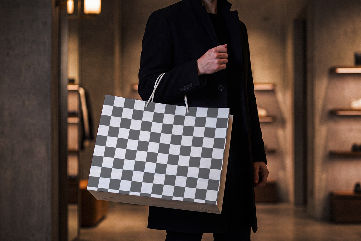 Paper Shopping Bag Mockup, a Packaging Mockup by Designer Dude (Photo 2 of 2)