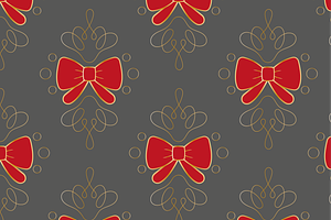 seamless pattern with red bow, a Decorative Illustration by JYa_Design