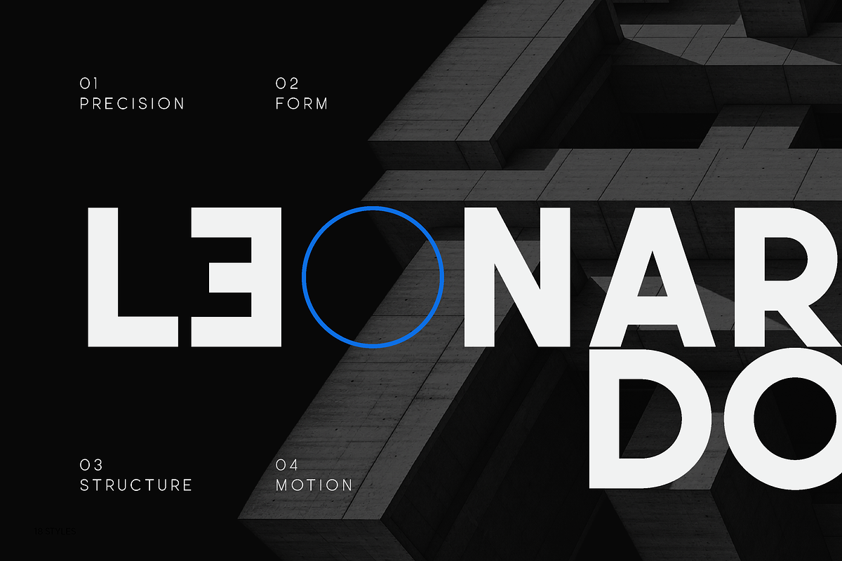 Leonardo Sans – 18 Styles, a Sans Serif Font by FactoryType Studio (Photo 1 of 10)