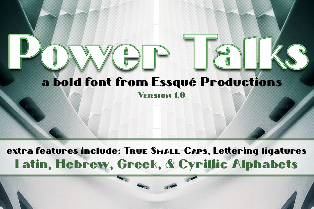 Power Talks, a Font by Essqué Productions (Photo 1 of 5)