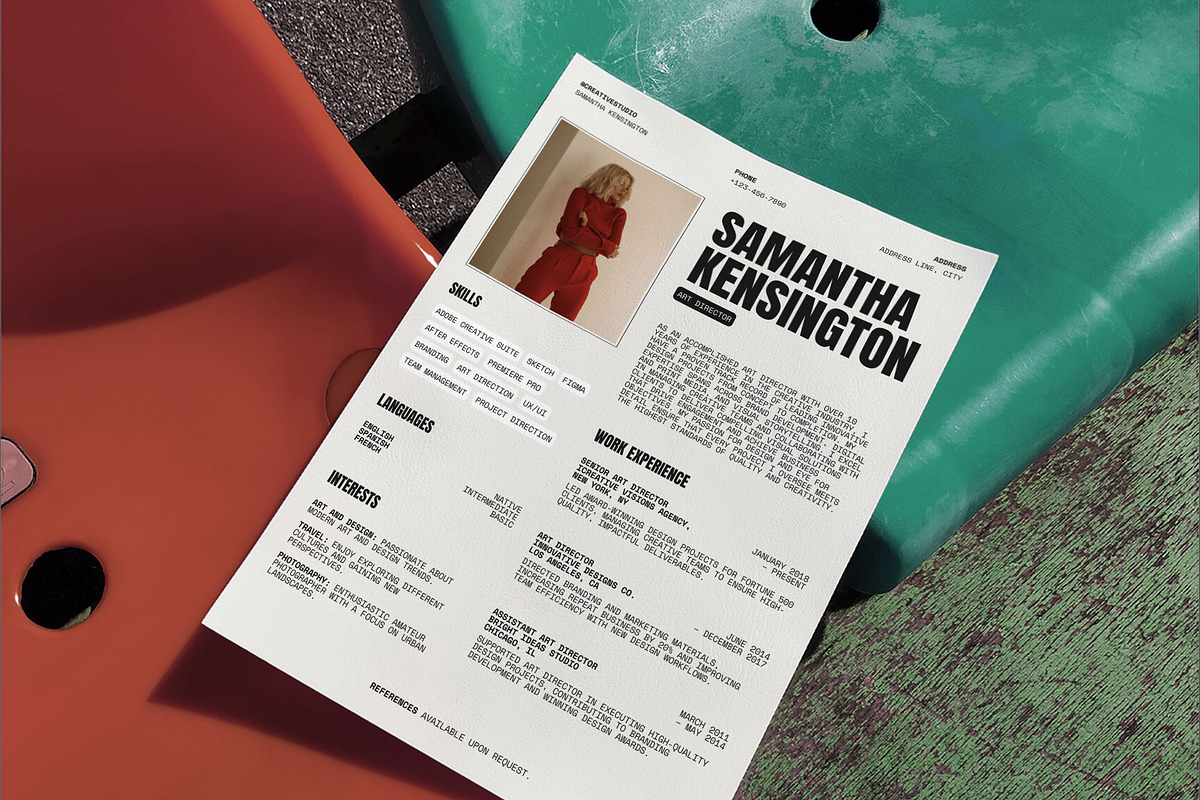 Modern One Page Resume Template, a Resume Template by Moscovita Studio (Photo 4 of 8)