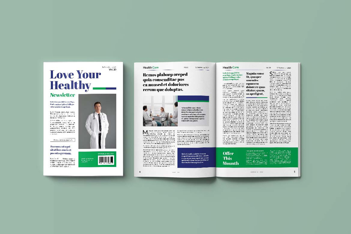 Healthy Simple Theme Newsletter, a Brochure Template by UICreative (Photo 4 of 5)