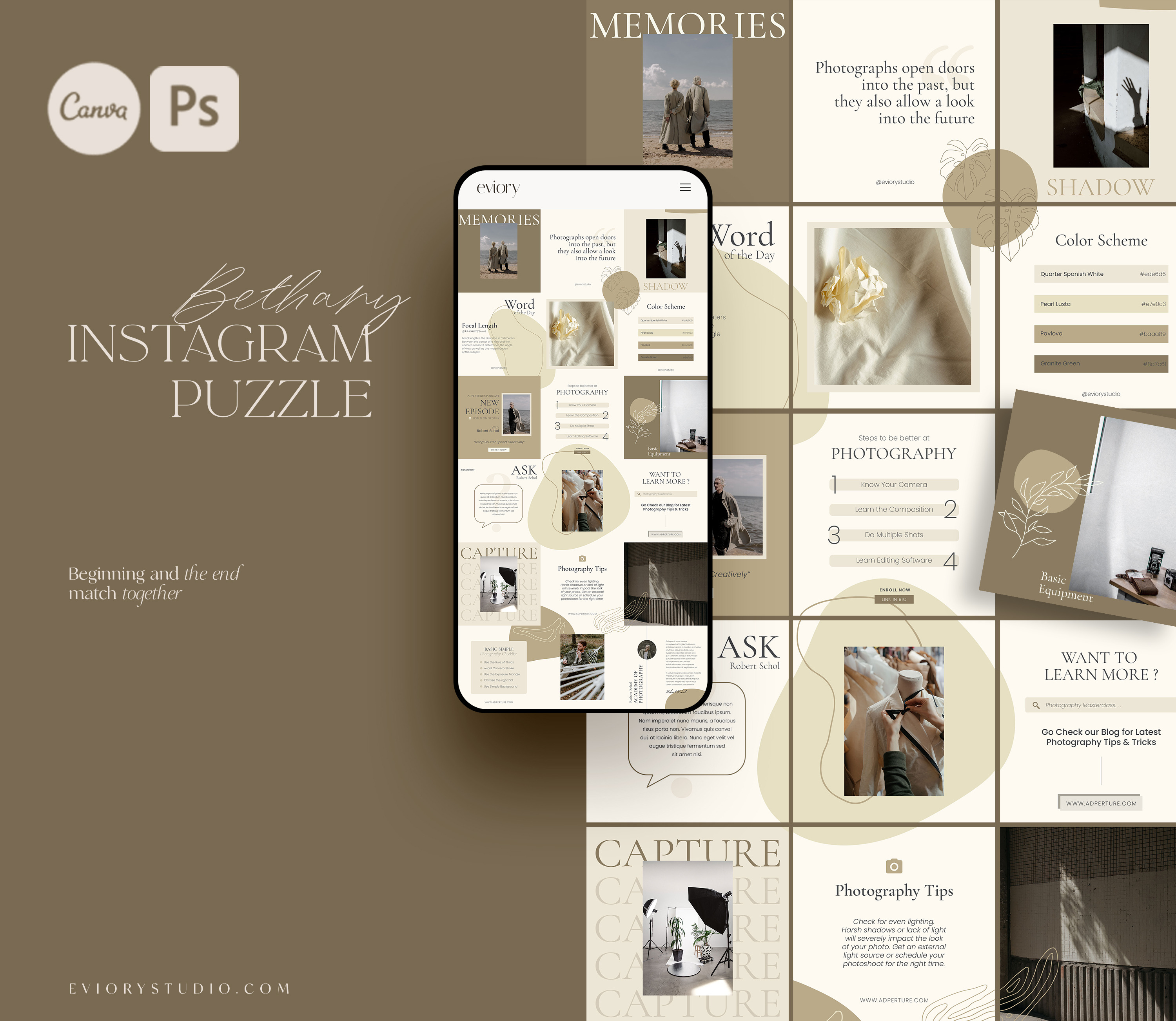 Instagram Puzzle Bethany | PS CANVA, a Social Media Template by Eviory