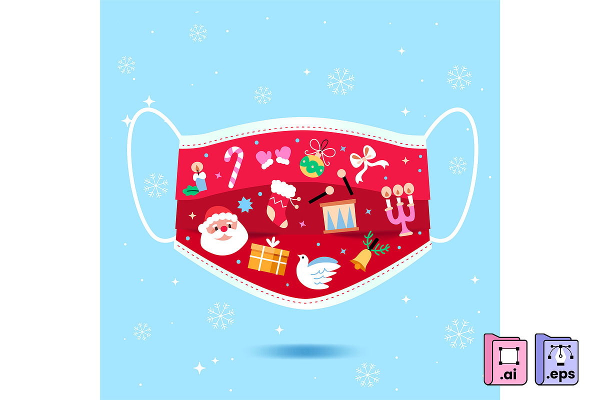 Merry ChristMASK, a Decorative Illustration by MISS CHATZ (Photo 2 of 3)