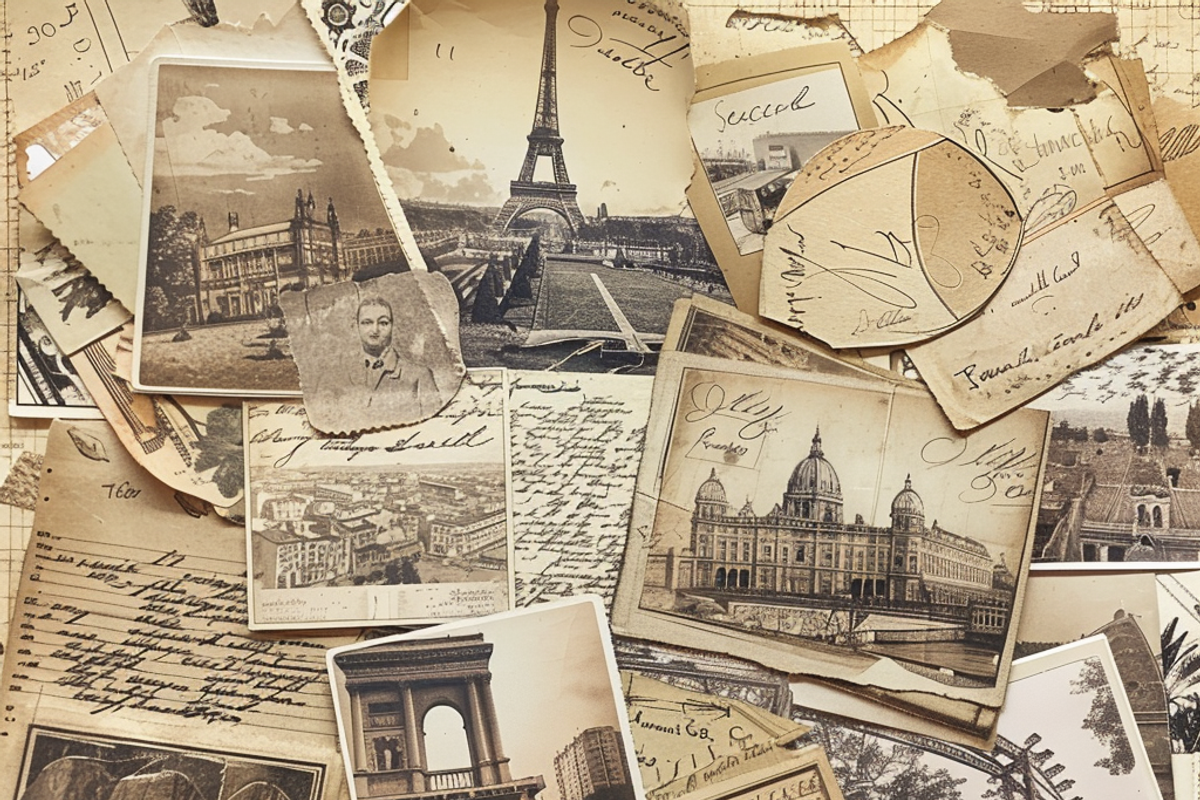 Vintage Travel Postcards, a Pattern Graphic by Printable Treasure (Photo 7 of 7)