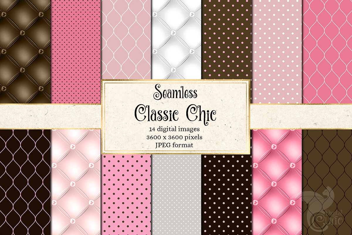 Classic Chic Digital Paper, a Texture Graphic by Digital Curio (Photo 1 of 3)