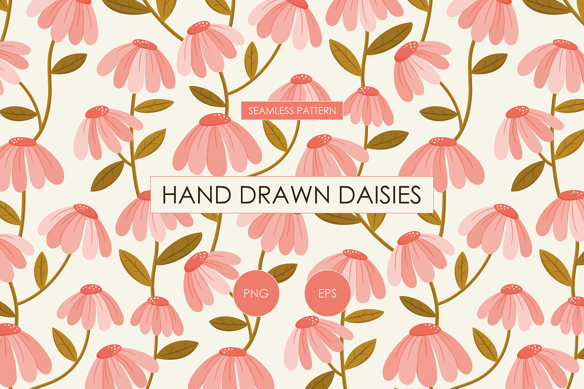 Climbing Daisies Seamless Pattern, a Pattern Graphic by HonestiesPrintS (Photo 1 of 3)