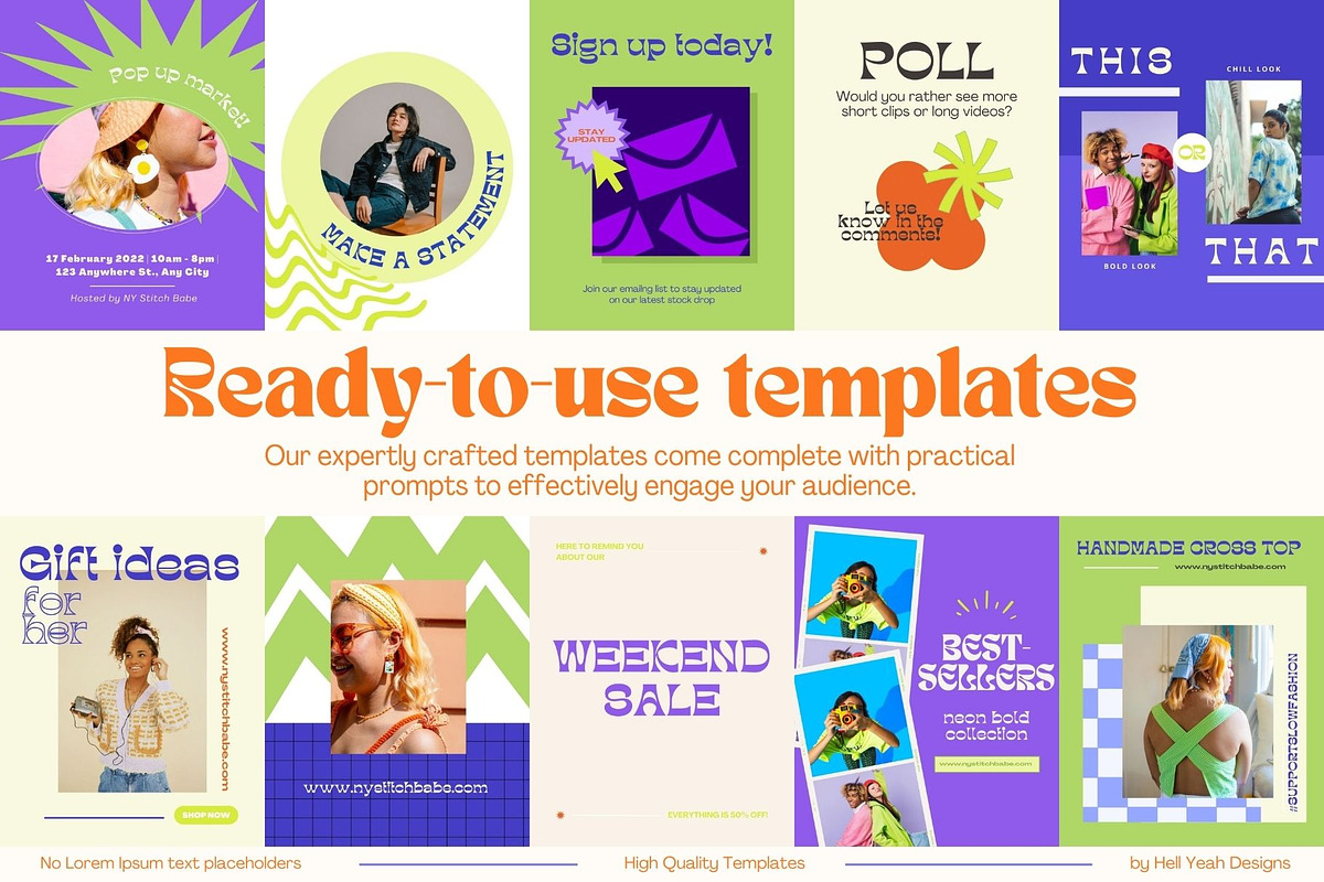 Funky Instagram Post Templates, a Social Media Template by Hell Yeah Designs (Photo 5 of 8)