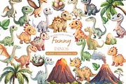 Baby Dino PNG Set, an Illustration by MockupWizard (Thumbnail 1 of 5)