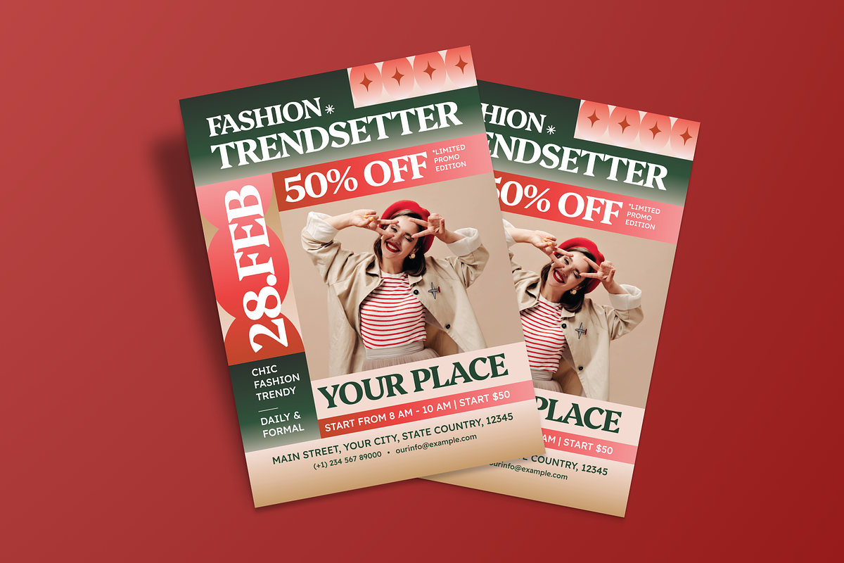 Chic Trendsetter Fashion Style Flyer, a Flyer Template by MMPixelCraft (Photo 4 of 6)