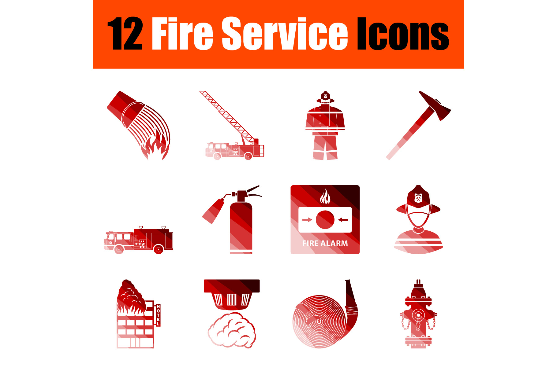 Fire Service Icon Set, an Icon by Pavel Vectors