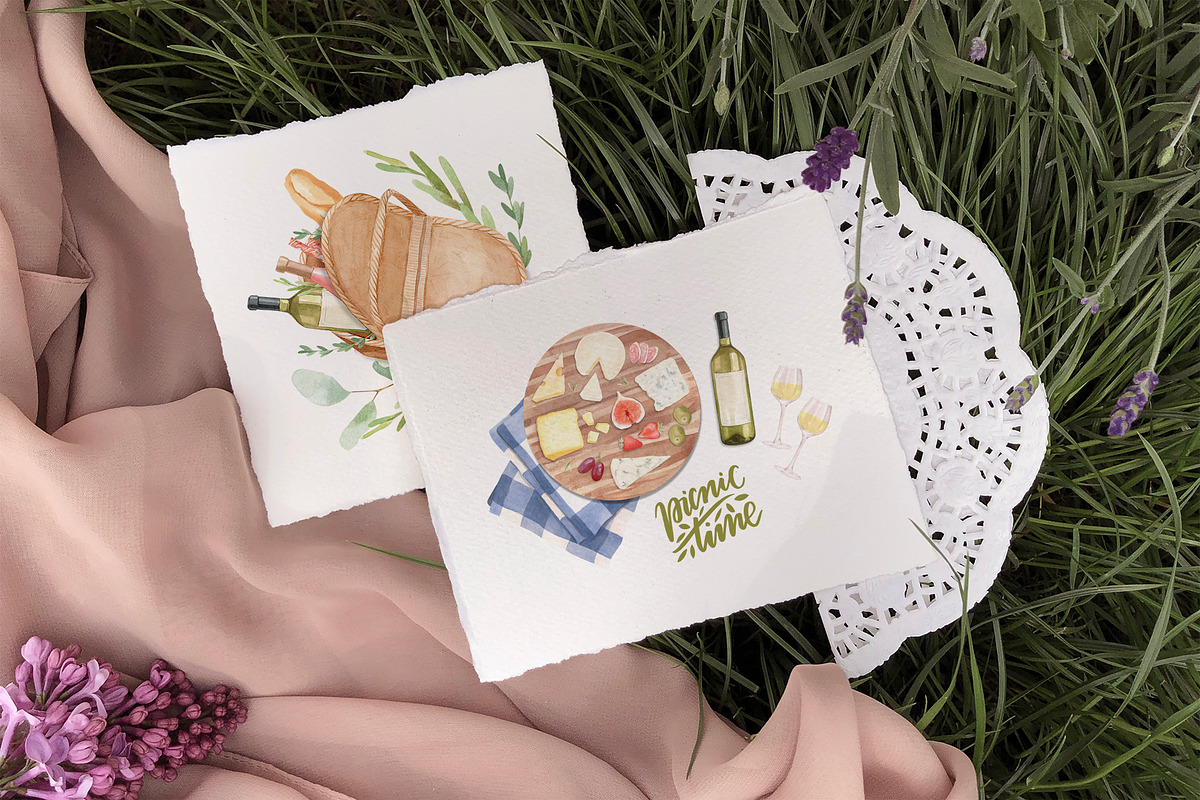 Picnic Time - Illustrations Set, a Food Illustration by Julia M. Watercolor (Photo 2 of 16)