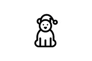 Bear Christmas Simple Line Art Logo, a Branding & Logo Template by Vectorium Studio (Thumbnail 1 of 2)
