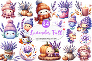 Watercolor Lavender Fall Clipart, an Illustration by Watercolor design (Thumbnail 1 of 4)