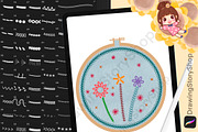 150 Procreate Embroidery Brushes, a Brush Add-On by DrawingStoryShop (Thumbnail 1 of 8)