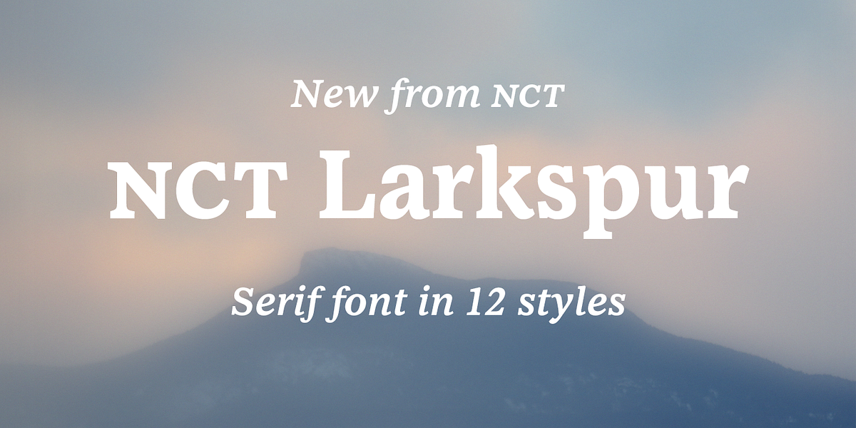 NCT Larkspur, a Serif Font by NCT (Photo 1 of 9)