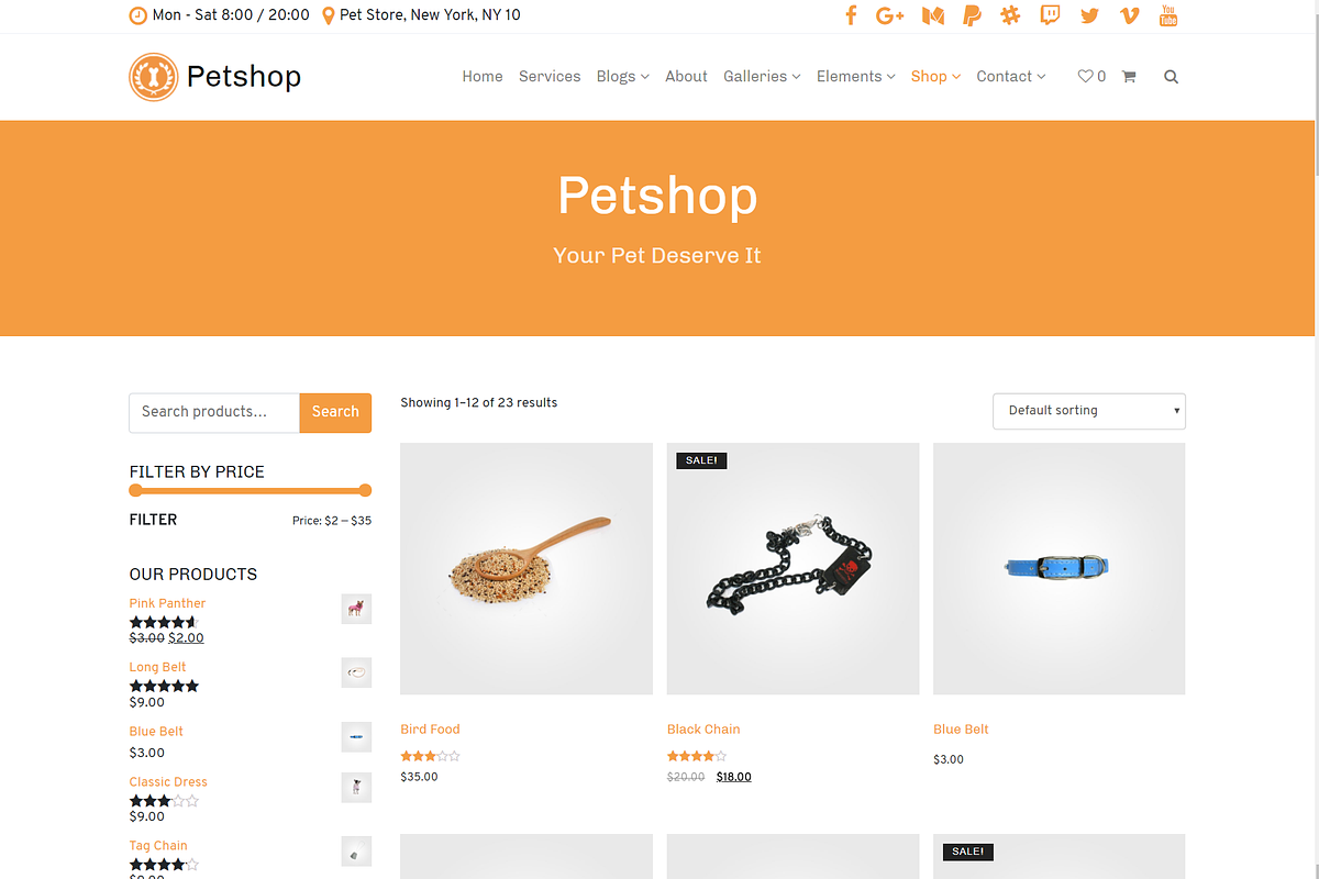 Petshop & Pet Care WordPress Theme, a WordPress Template by Visualmodo (Photo 5 of 30)