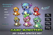 6 Monsters Game Sprites Set, an Illustration by DionArtworks (Thumbnail 4 of 4)