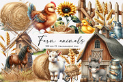Farm animals watercolor  clipart, an Illustration by Designworld (Thumbnail 1 of 6)
