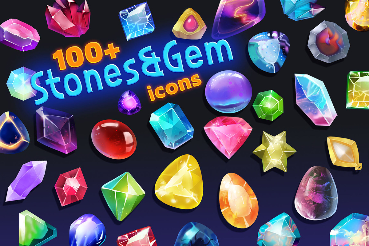 Stones & Gem Icon Pack, an Icon by jovanadamcevska (Photo 1 of 5)