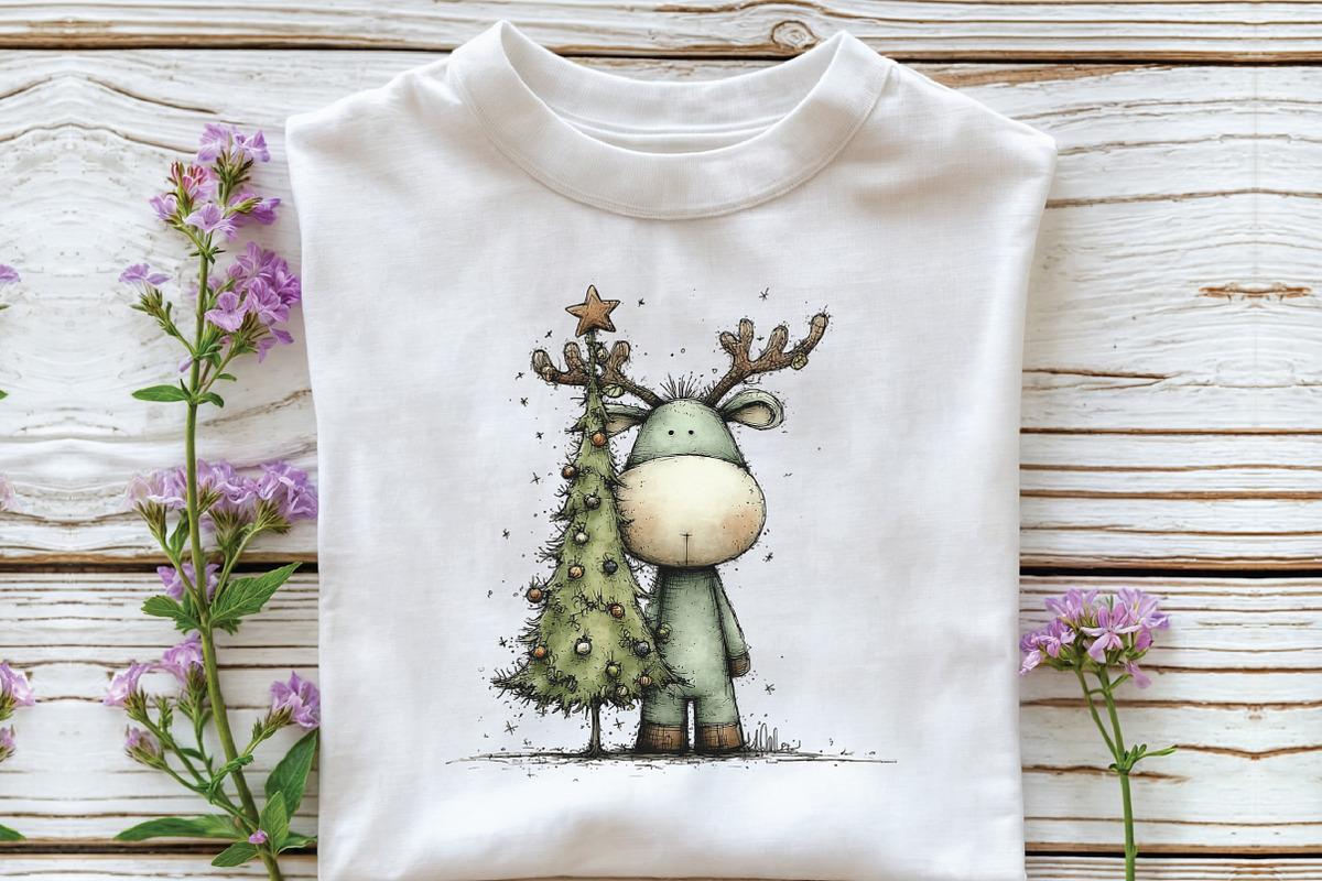 Whimsical Christmas Reindeer Clipart, an Illustration by CraftArtStudio (Photo 5 of 6)