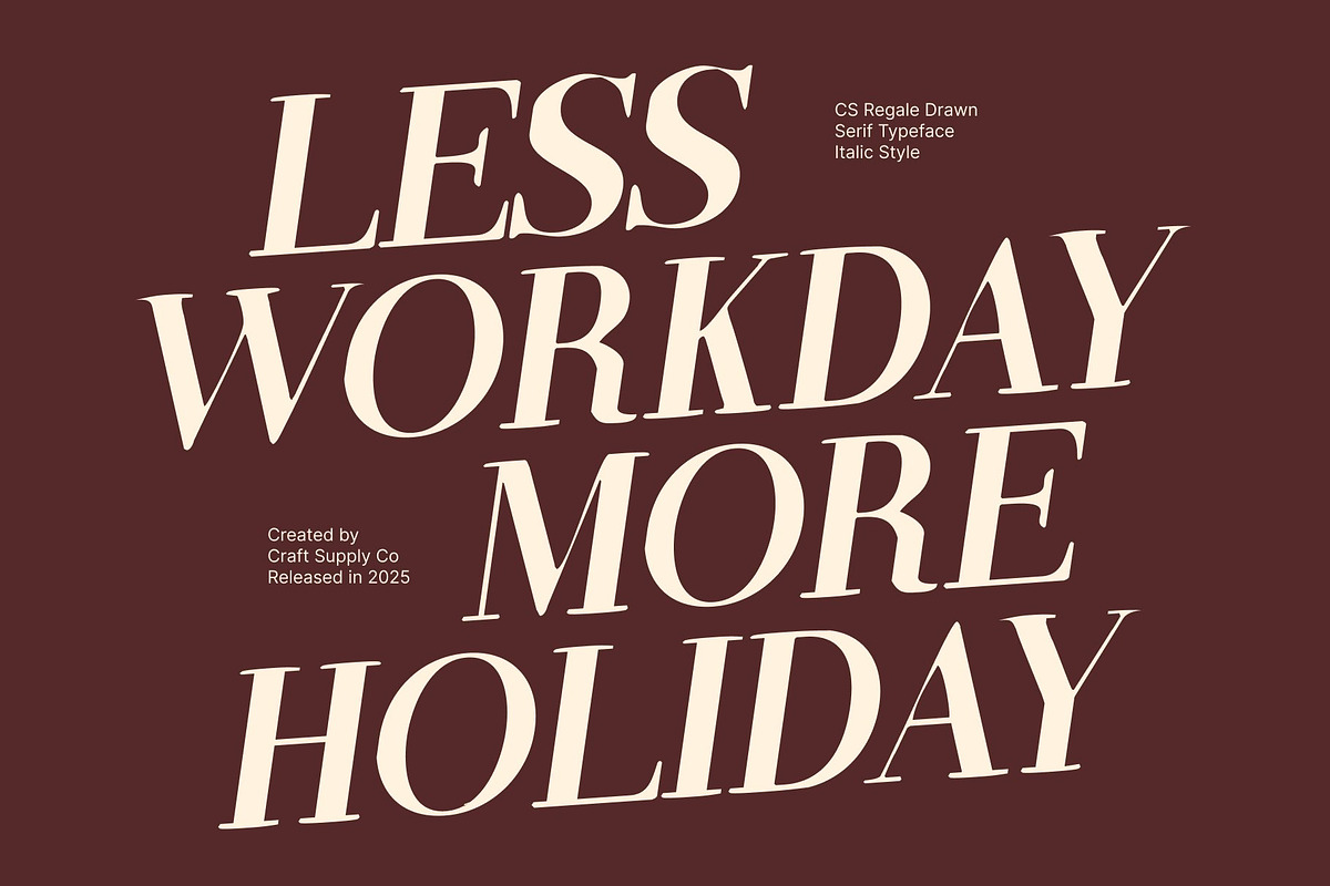 CS Regale Drawn, a Serif Font by Craft Supply Co. (Photo 6 of 8)