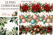 Watercolor Christmas Garland Borders, an Illustration by Designworld (Thumbnail 11 of 11)