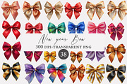 Watercolor New year Bow clipart, an Illustration by Designworld (Thumbnail 1 of 5)
