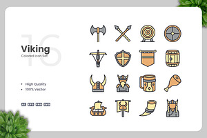 Viking Colored Icons, an Icon by Upnowgraphic