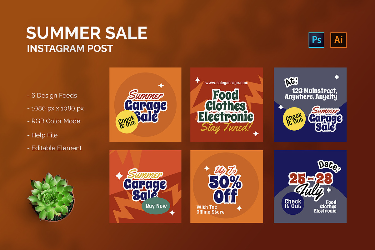 Summer Sale - Instagram Post, a Social Media Template by StreaksideStd