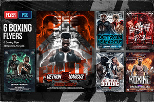 6 Boxing Match Flyer Template A5, a Flyer Template by OnurDemircan