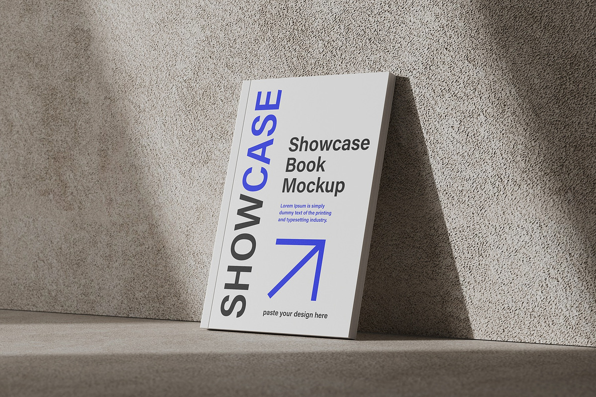 A4 Book Cover Mockup, a Books & Magazine Mockup by UFR_GRAPHIC (Photo 2 of 4)