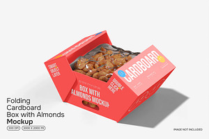 Cardboard Box With Almonds Mockup