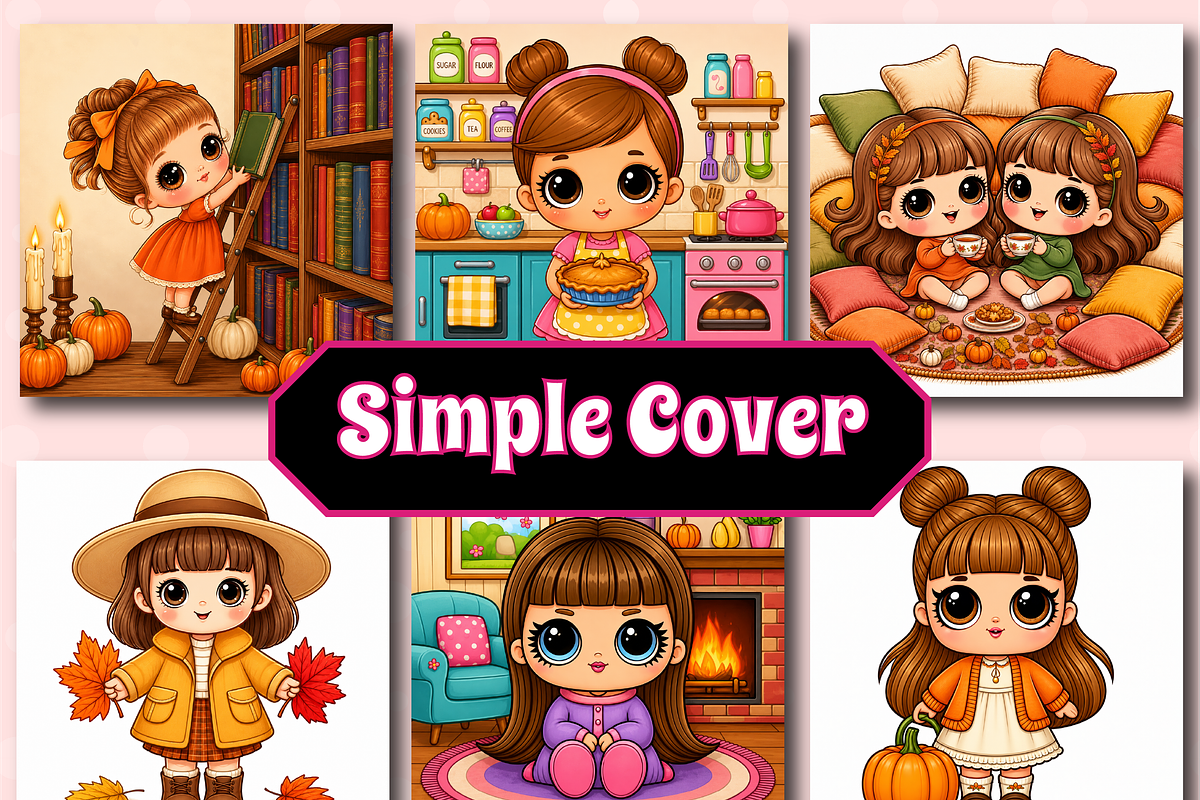 Autumn Doll Girl Bold & Easy Color, an Animal Illustration by Design Zone (Photo 2 of 4)