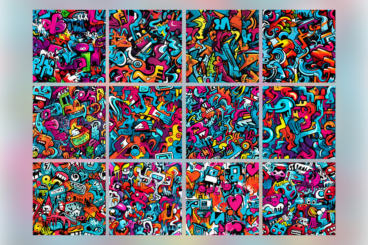 Abstract Graffiti Seamless Pattern, a Pattern Graphic by Forhadx5 (Photo 8 of 11)