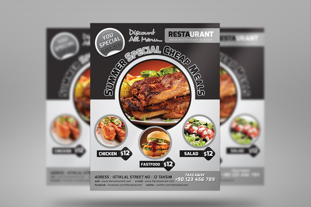 University Fast Food Flyer 3 Color, a Flyer Template by fatihakdemir (Photo 3 of 5)