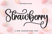 Strawberry | Script Font, a Handwritten Font by Scratchones (Thumbnail 1 of 9)