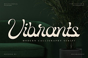 Vibrants — Modern Calligraphy Script, a Script Font by Krismagraph (Thumbnail 1 of 10)
