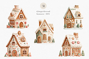 Watercolor Retro Gingerbread House, a Decorative Illustration by ThaismotaCreativeCo (Thumbnail 3 of 10)
