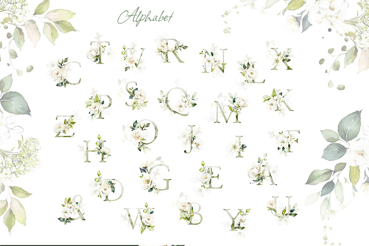 White Roses Wedding watercolor, a Decorative Illustration by Lisima (Photo 4 of 12)