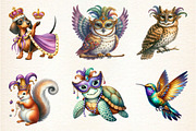 Mardi Gras Animals, an Illustration by DreamArtGraphic (Thumbnail 2 of 4)