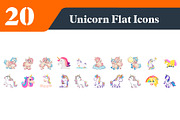 Unicorn Flat Icons Bundle, a Duotone Icon by EllaMaiyaali (Thumbnail 2 of 3)