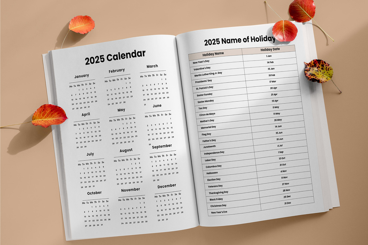 365 Days 2025 Planner Canva Interior, a Stationery Template by Mustafiz (Photo 3 of 8)